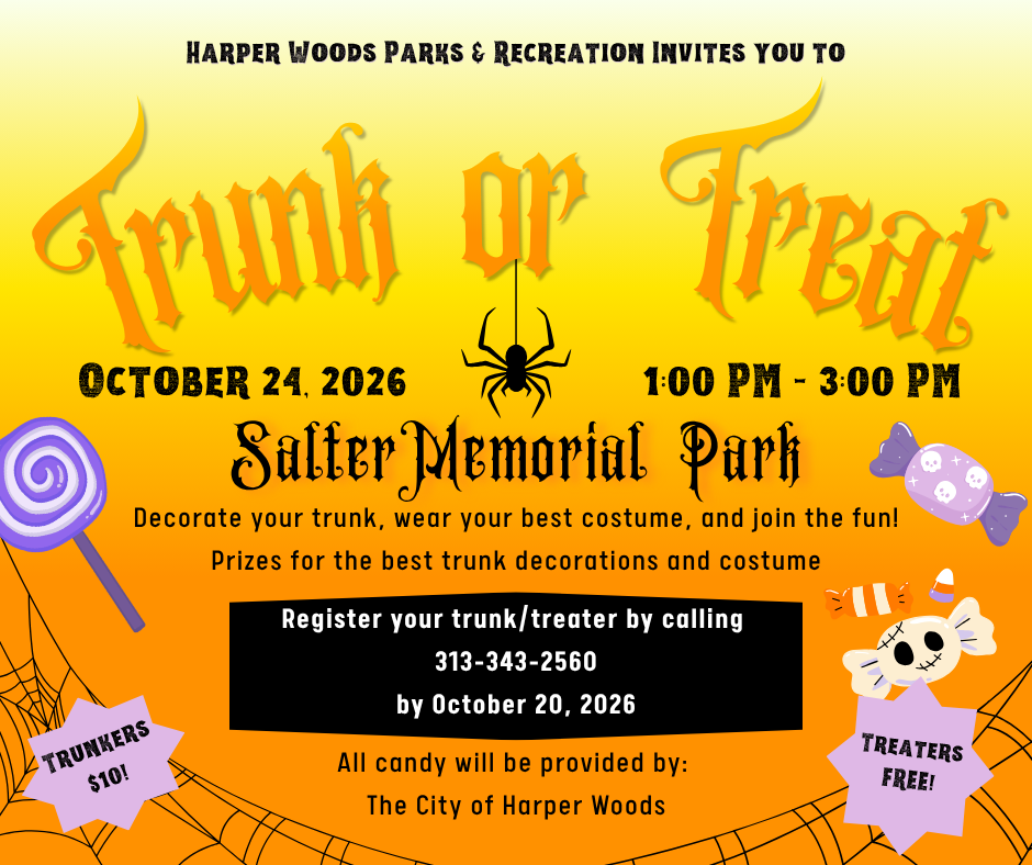 Trunk or Treat Flyer with information.